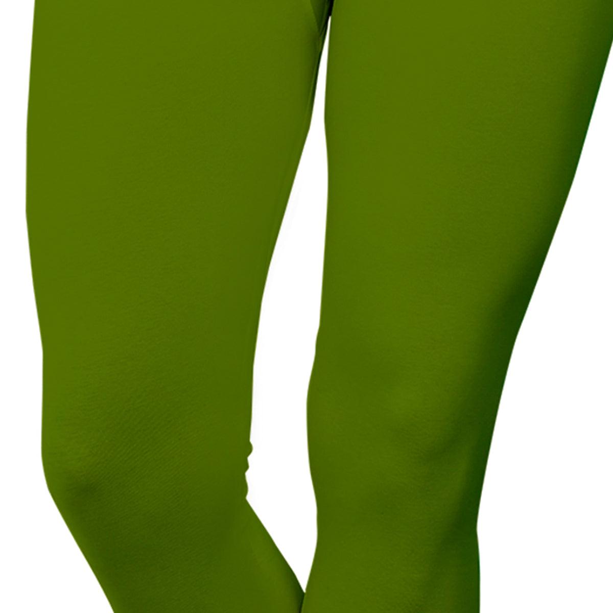 dazzling green colored casual wear ankle length leggings peachmode 3